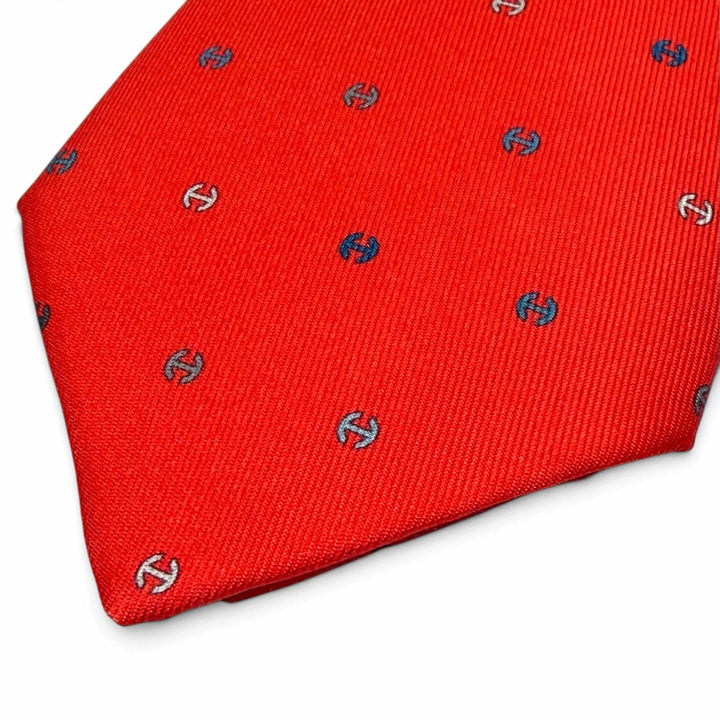 Pristine HERMES tie H tonneau silk mens 006342T