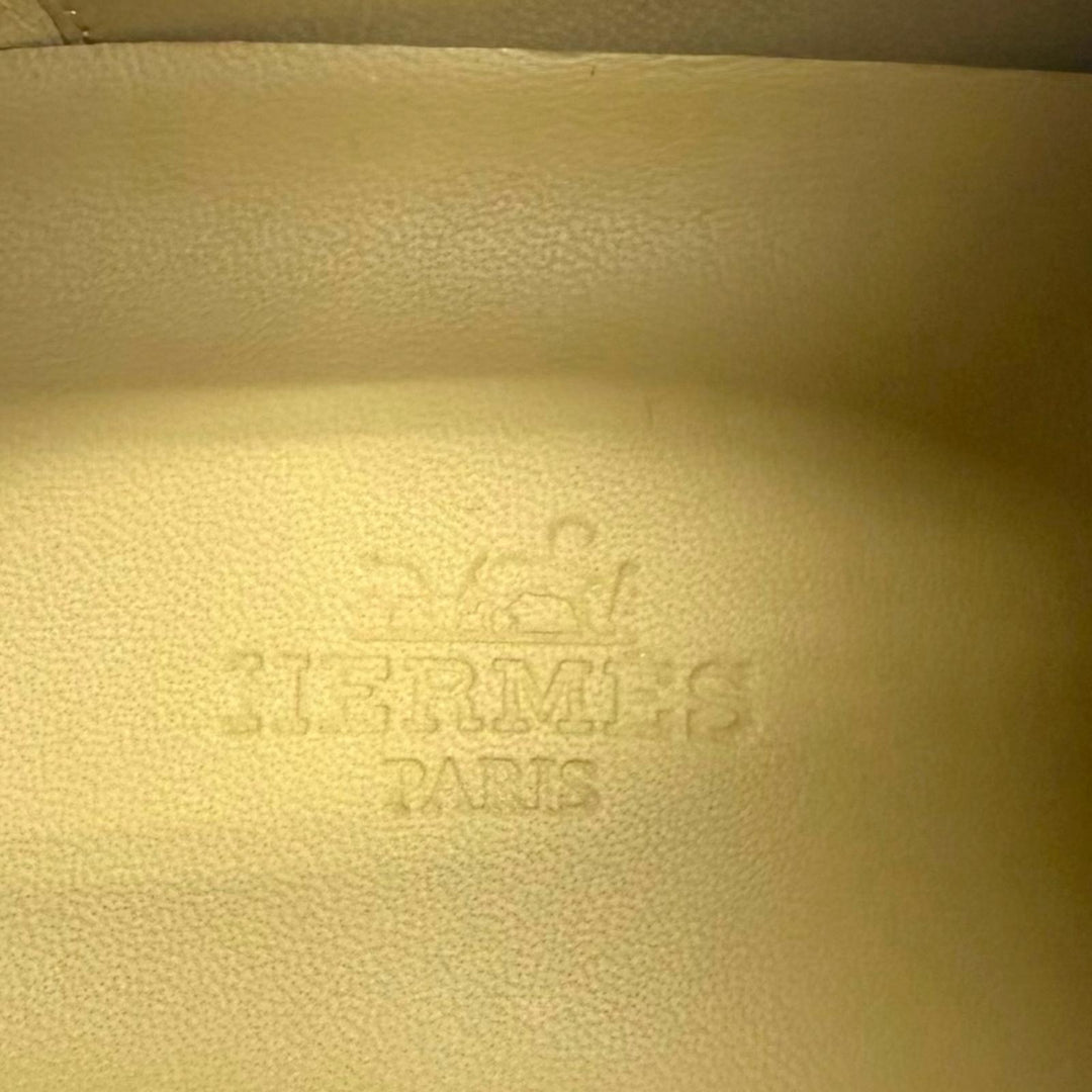 Pristine HERMES Low cut sneakers Chris Chris H logo Brown leather mens 41