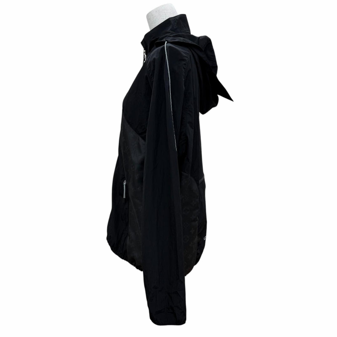 Great LOUIS VUITTON Nylon jacket Monogram Hooded black Nylon Women IT 42
