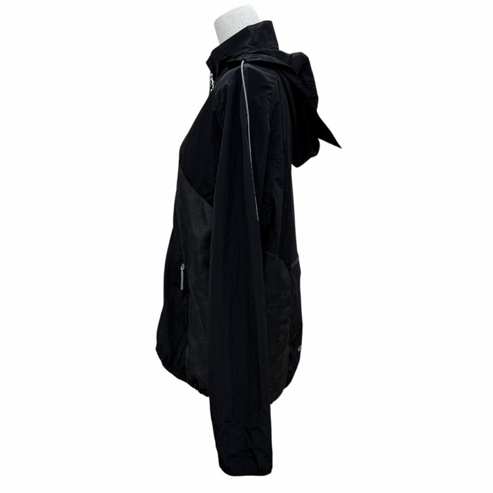 Great LOUIS VUITTON Nylon jacket Monogram Hooded black Nylon Women IT 42