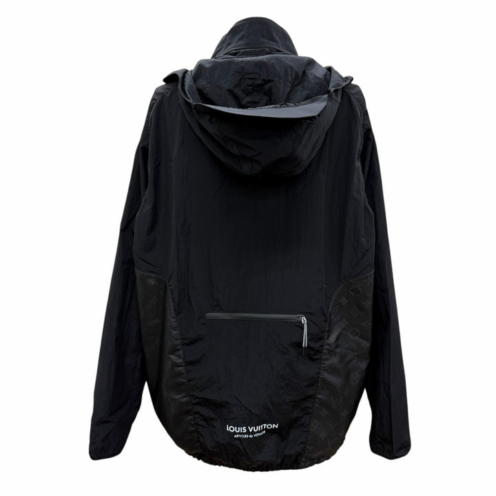 Great LOUIS VUITTON Nylon jacket Monogram Hooded black Nylon Women IT 42
