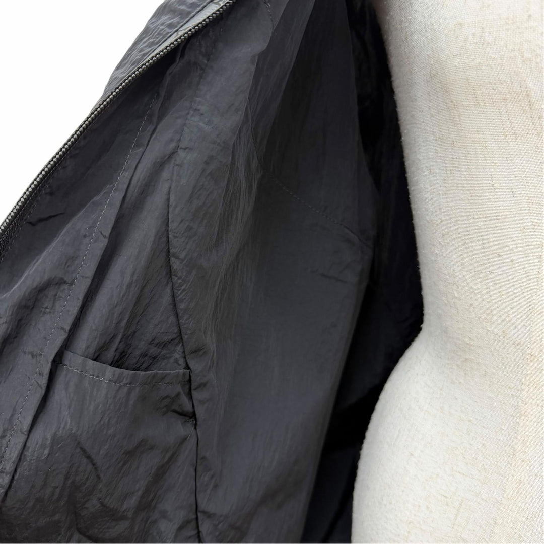 Great LOUIS VUITTON Nylon jacket Monogram Hooded black Nylon Women IT 42