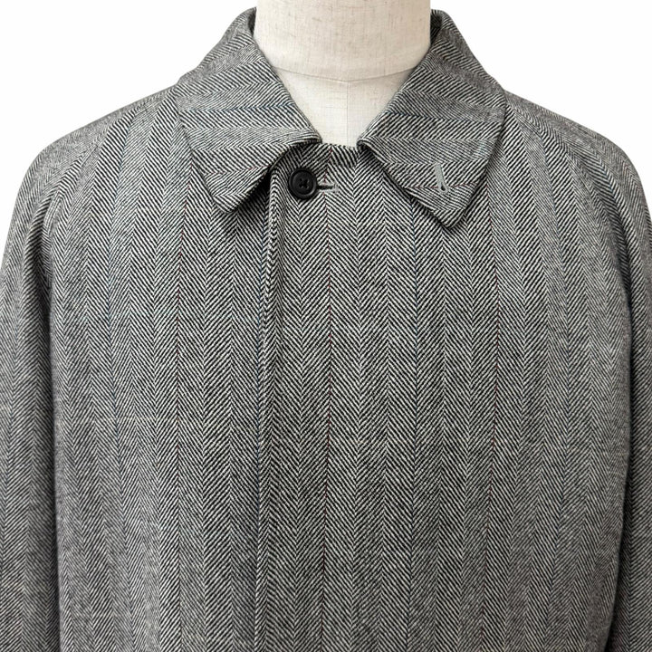 Great Burberrys coat Herringbone Stripe Pattern Cashmere Blend Charcoal