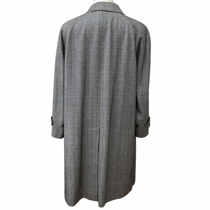 Great Burberrys coat Herringbone Stripe Pattern Cashmere Blend Charcoal