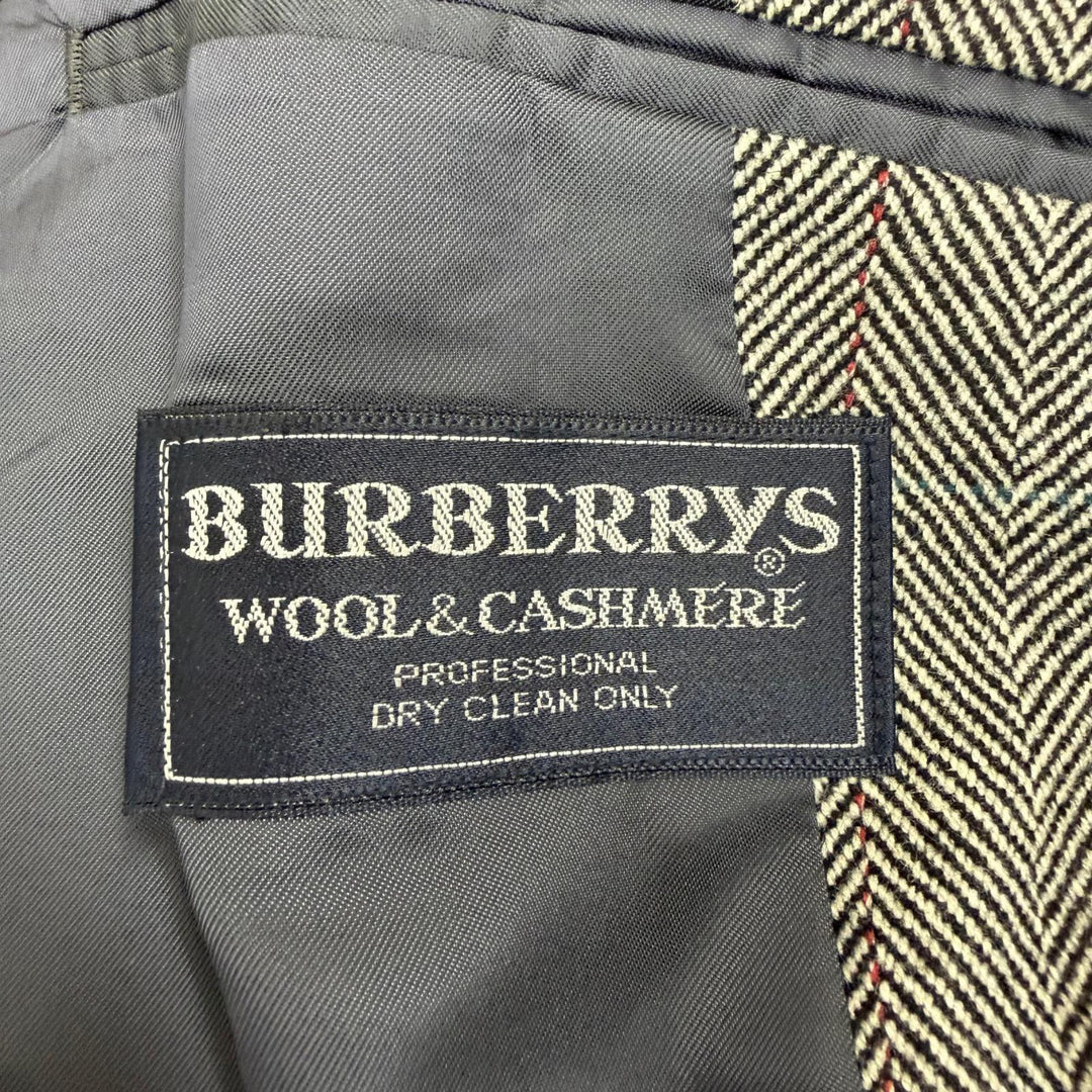 Great Burberrys coat Herringbone Stripe Pattern Cashmere Blend Charcoal