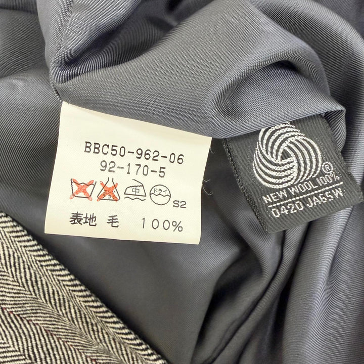 Great Burberrys coat Herringbone Stripe Pattern Cashmere Blend Charcoal