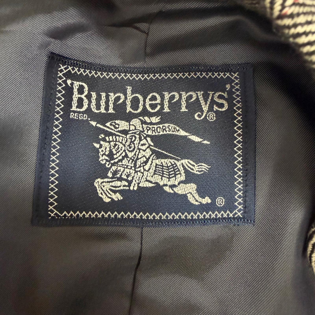 Great Burberrys coat Herringbone Stripe Pattern Cashmere Blend Charcoal