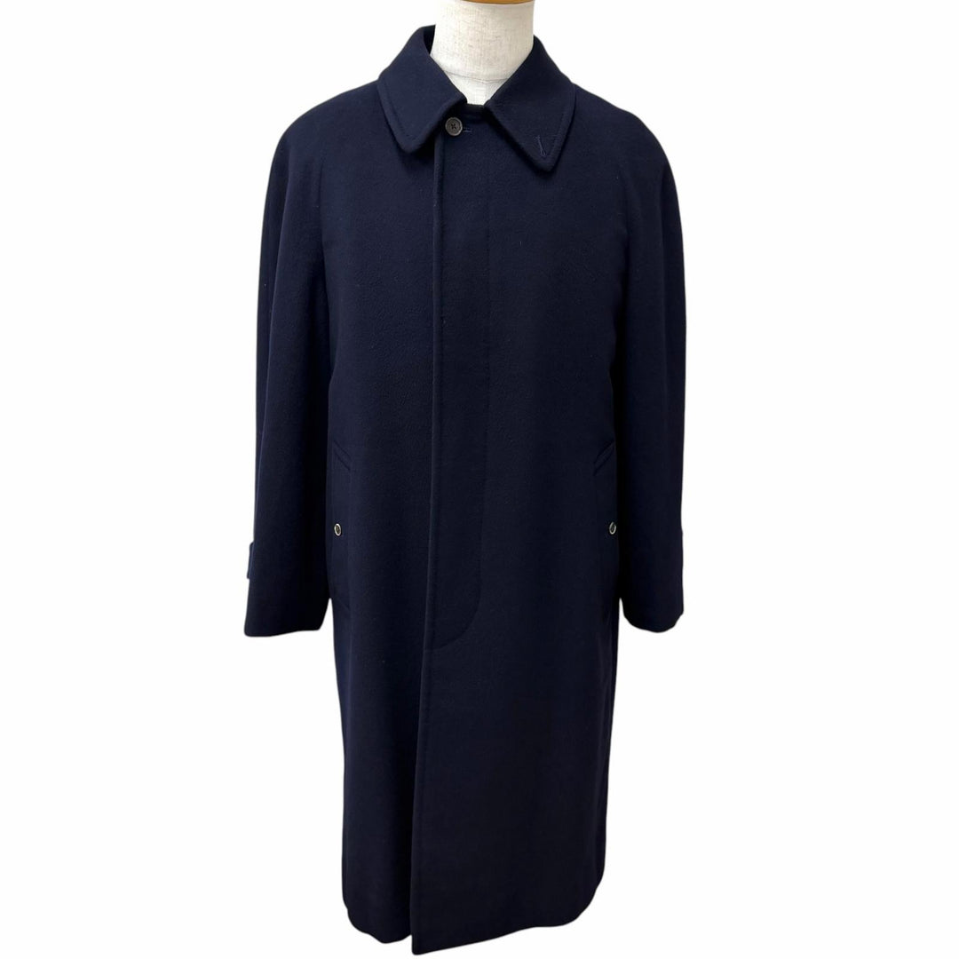 Very Good Burberrys coat fly front Navy cashmere mens L