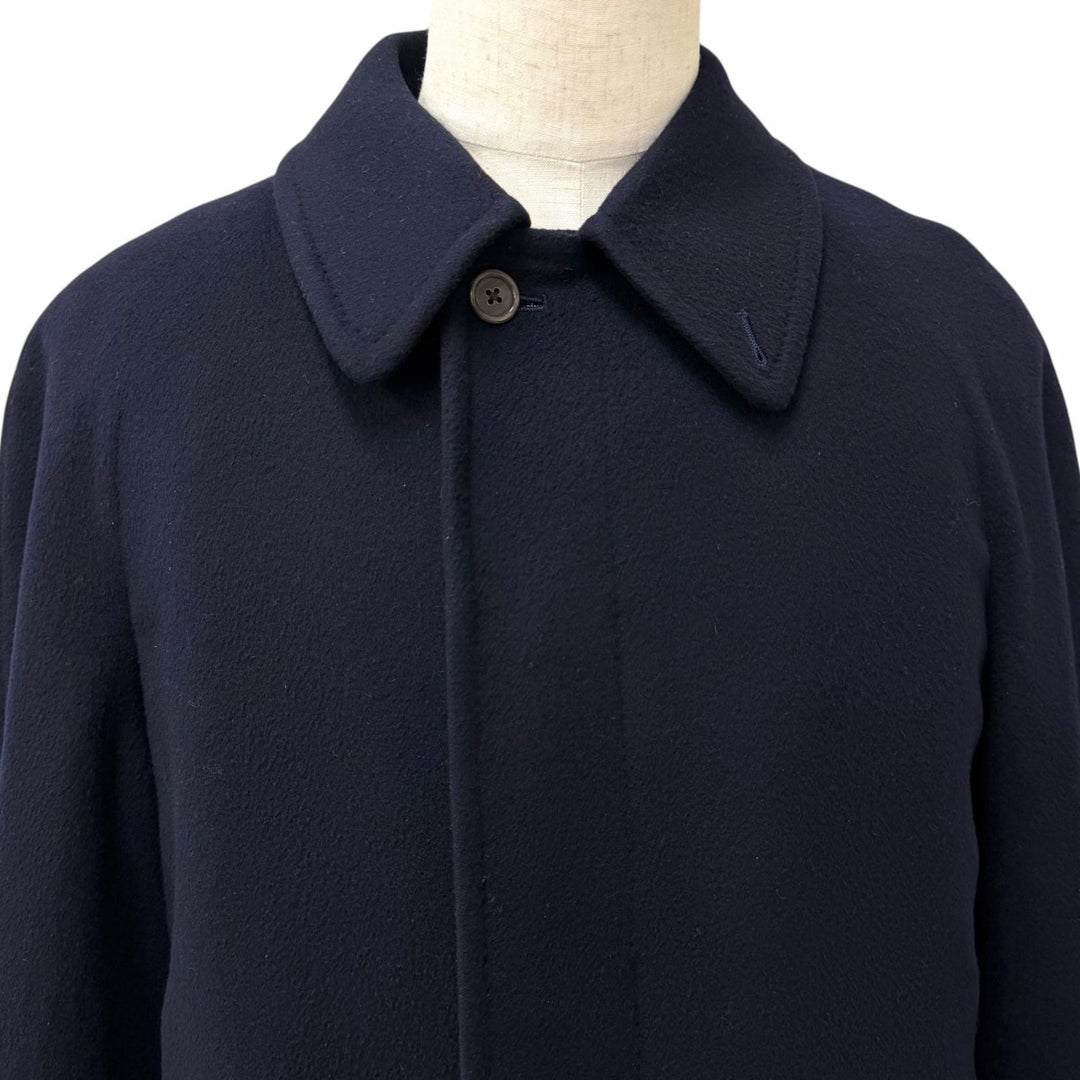 Very Good Burberrys coat fly front Navy cashmere mens L