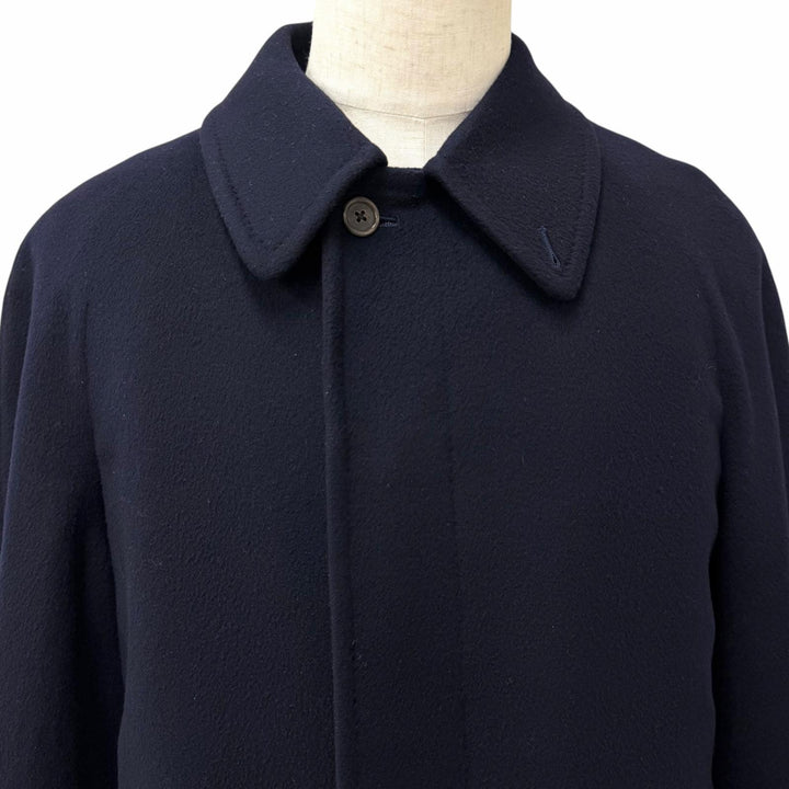 Very Good Burberrys coat fly front Navy cashmere mens L