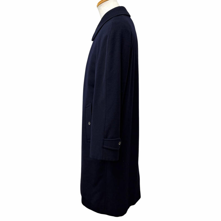Very Good Burberrys coat fly front Navy cashmere mens L