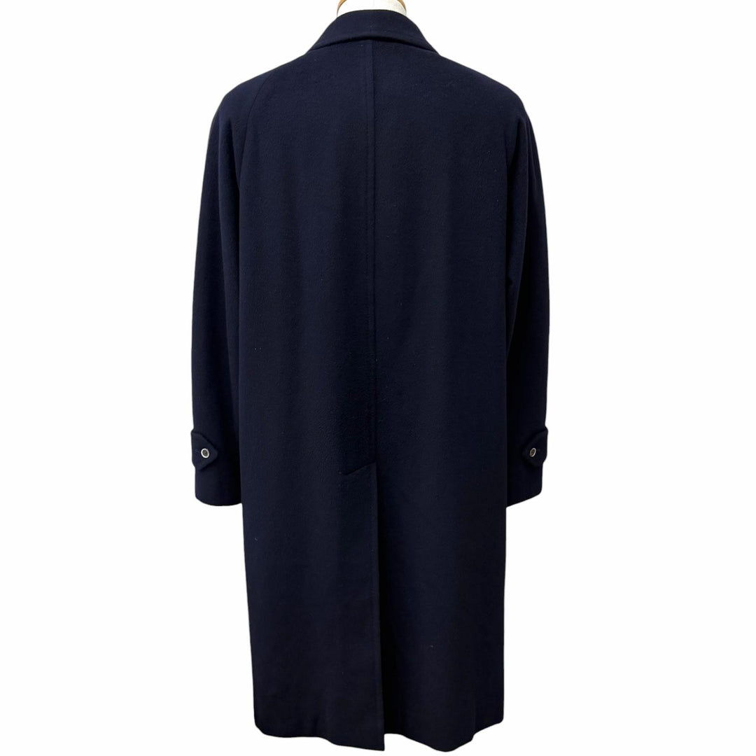 Very Good Burberrys coat fly front Navy cashmere mens L