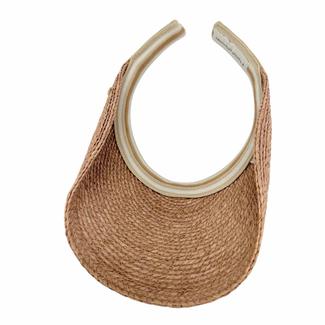 Excellent HELEN KAMINSKI Sun visor Gold Metal pink beige Raffia Women