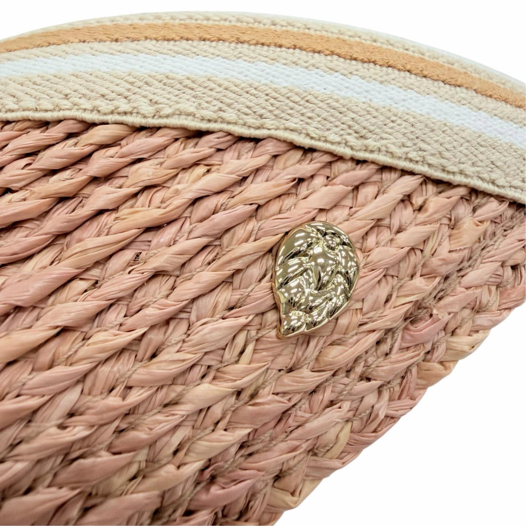 Excellent HELEN KAMINSKI Sun visor Gold Metal pink beige Raffia Women