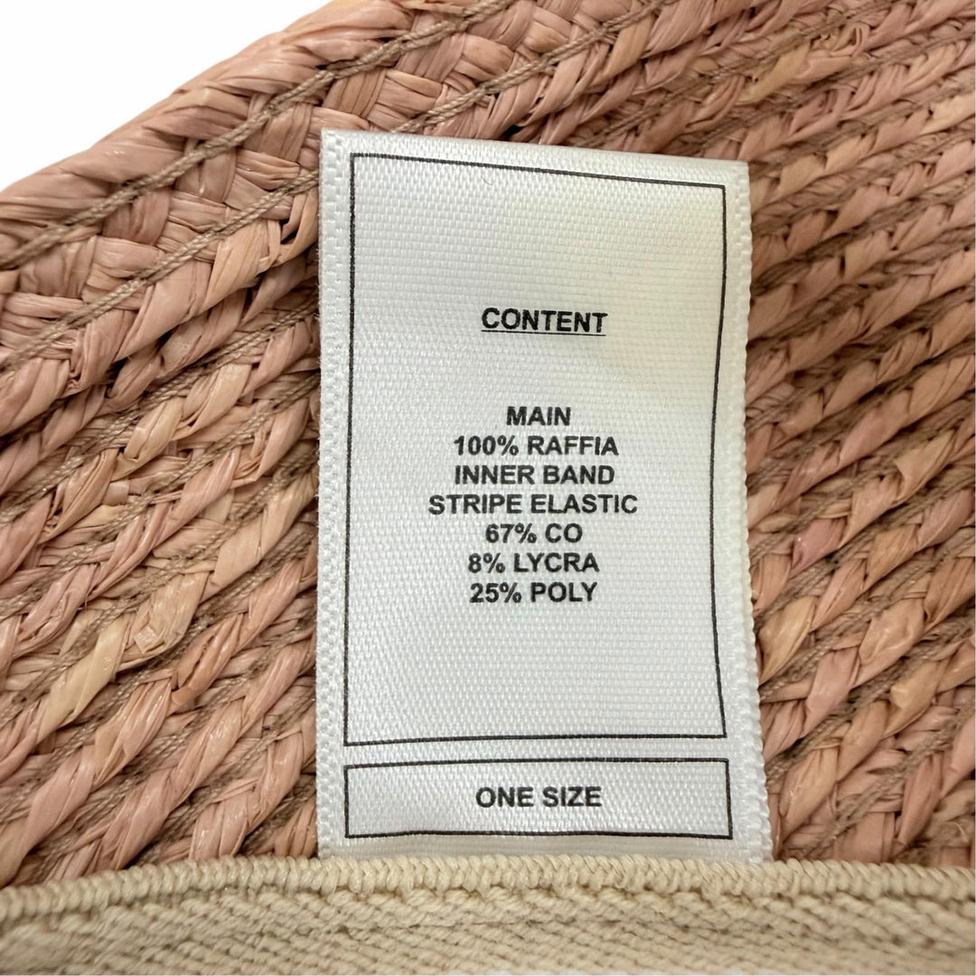 Excellent HELEN KAMINSKI Sun visor Gold Metal pink beige Raffia Women