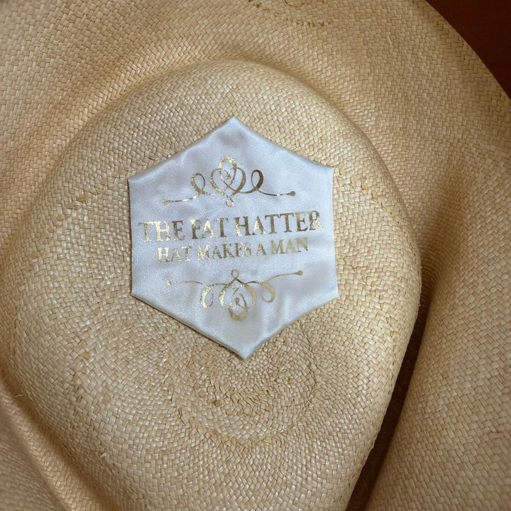 Excellent THE FAT HATTER hat CROW burnt-finish Panama hat, straw hat, fedora