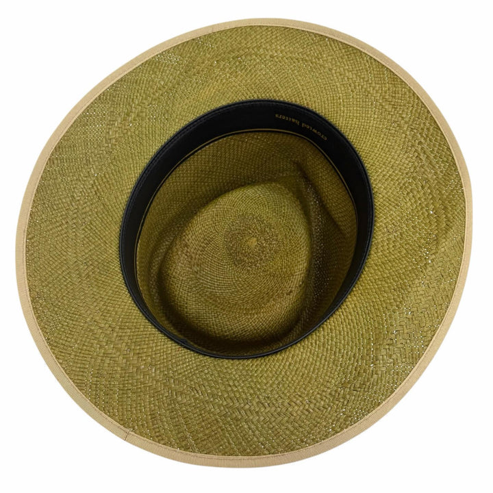 Great CROWTED HATTERS hat Panama hat, straw hat, fedora green mens