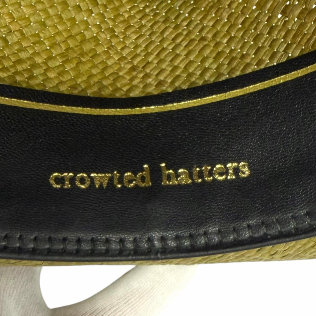 Great CROWTED HATTERS hat Panama hat, straw hat, fedora green mens