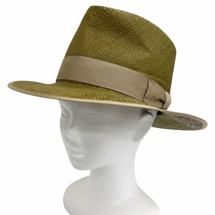 Great CROWTED HATTERS hat Panama hat, straw hat, fedora green mens