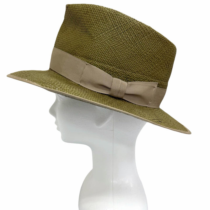 Great CROWTED HATTERS hat Panama hat, straw hat, fedora green mens
