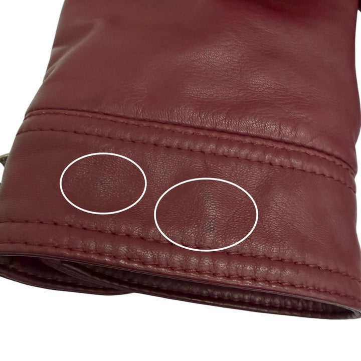 Great DOLCE&GABBANA Leather jacket With logo, stand collar Bordeaux