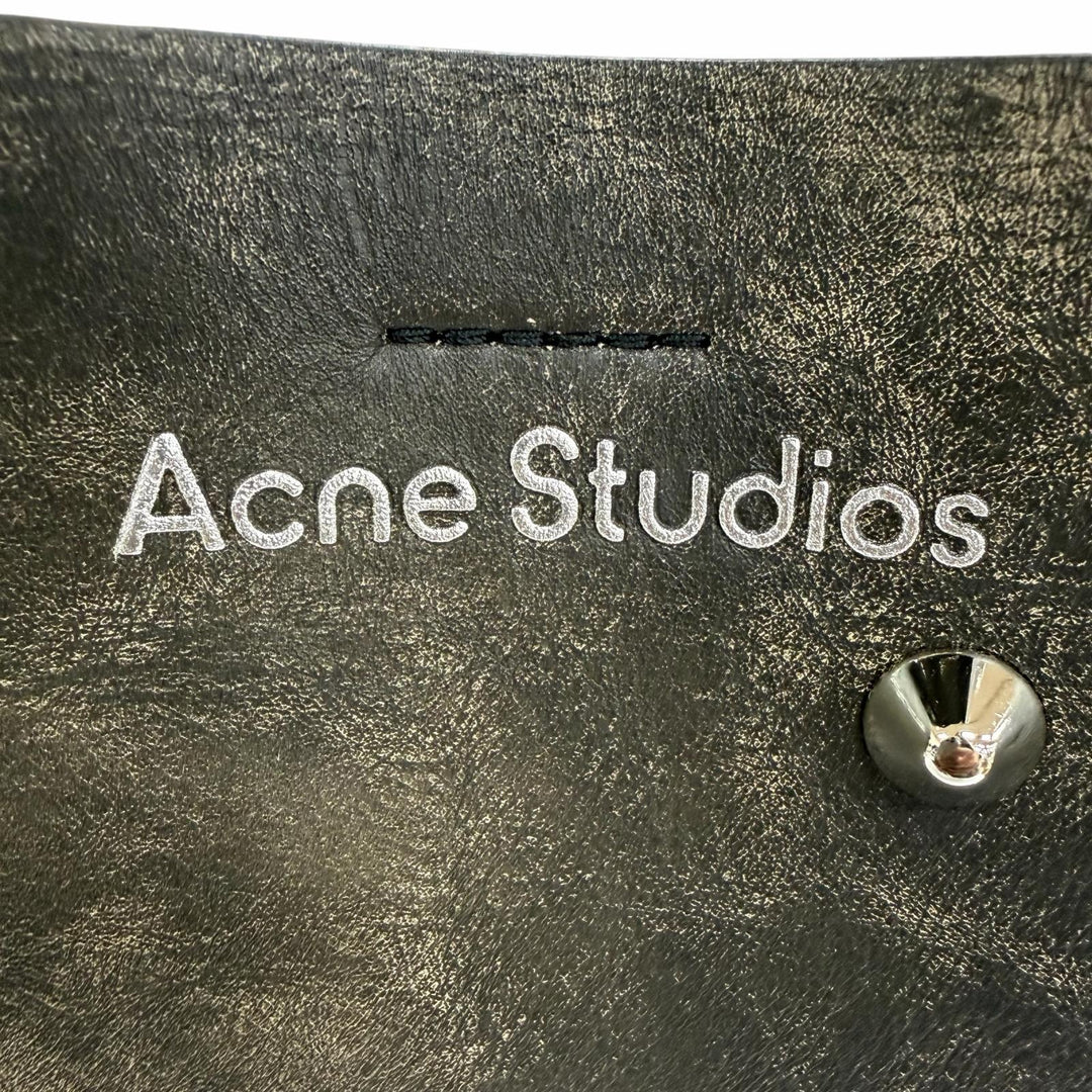 Excellent ACNE STUDIOS Tote Bag MUSUBI Studded 2-Way Leather Shoulder Dark brown