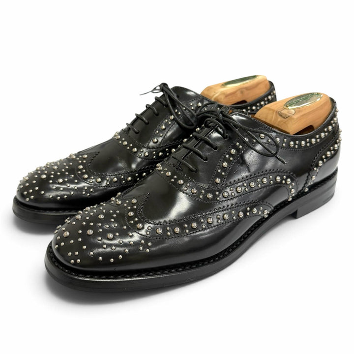 Great CHURCH'S Leather shoes BURWOOD MET Studded Polished Binder Calf 36.5