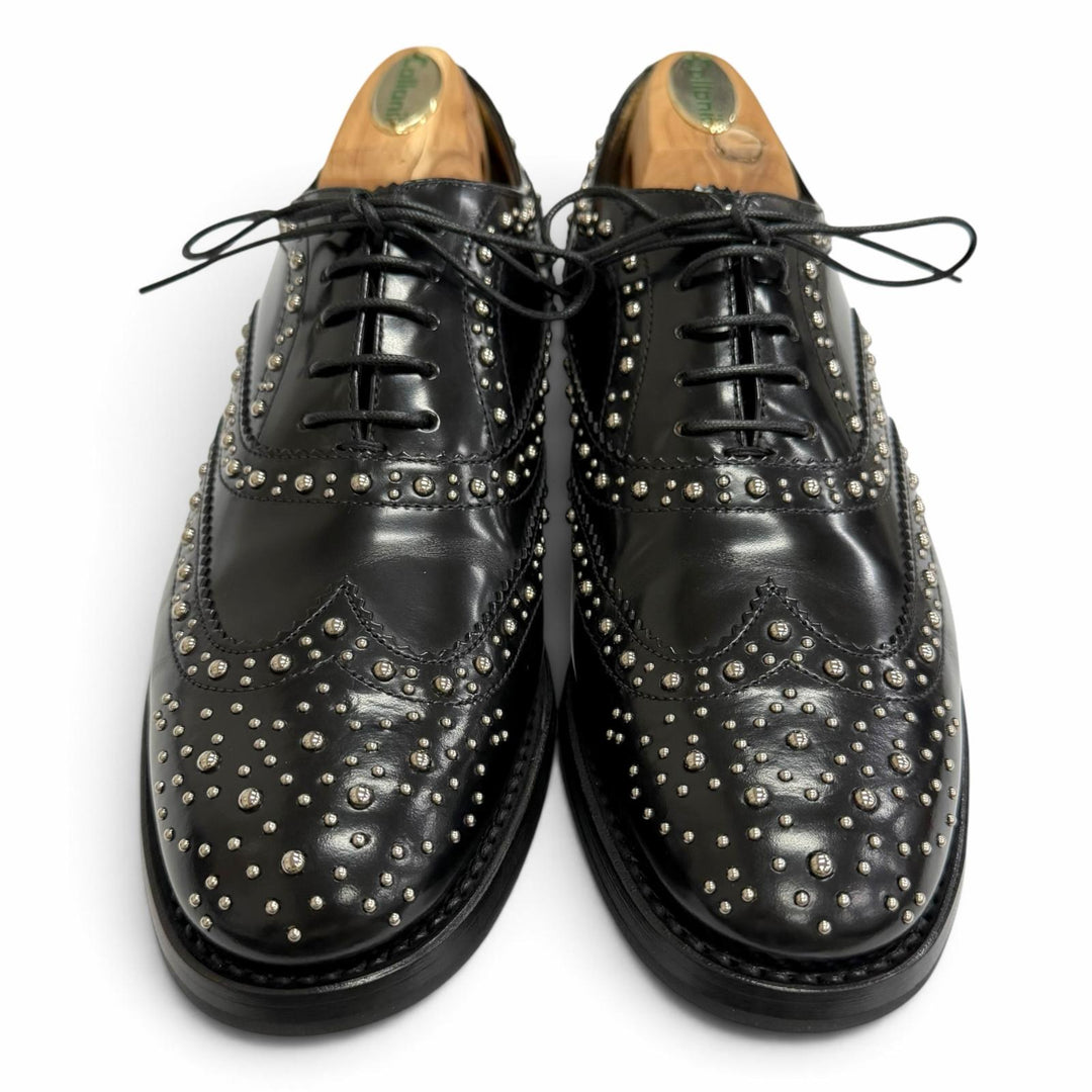 Great CHURCH'S Leather shoes BURWOOD MET Studded Polished Binder Calf 36.5