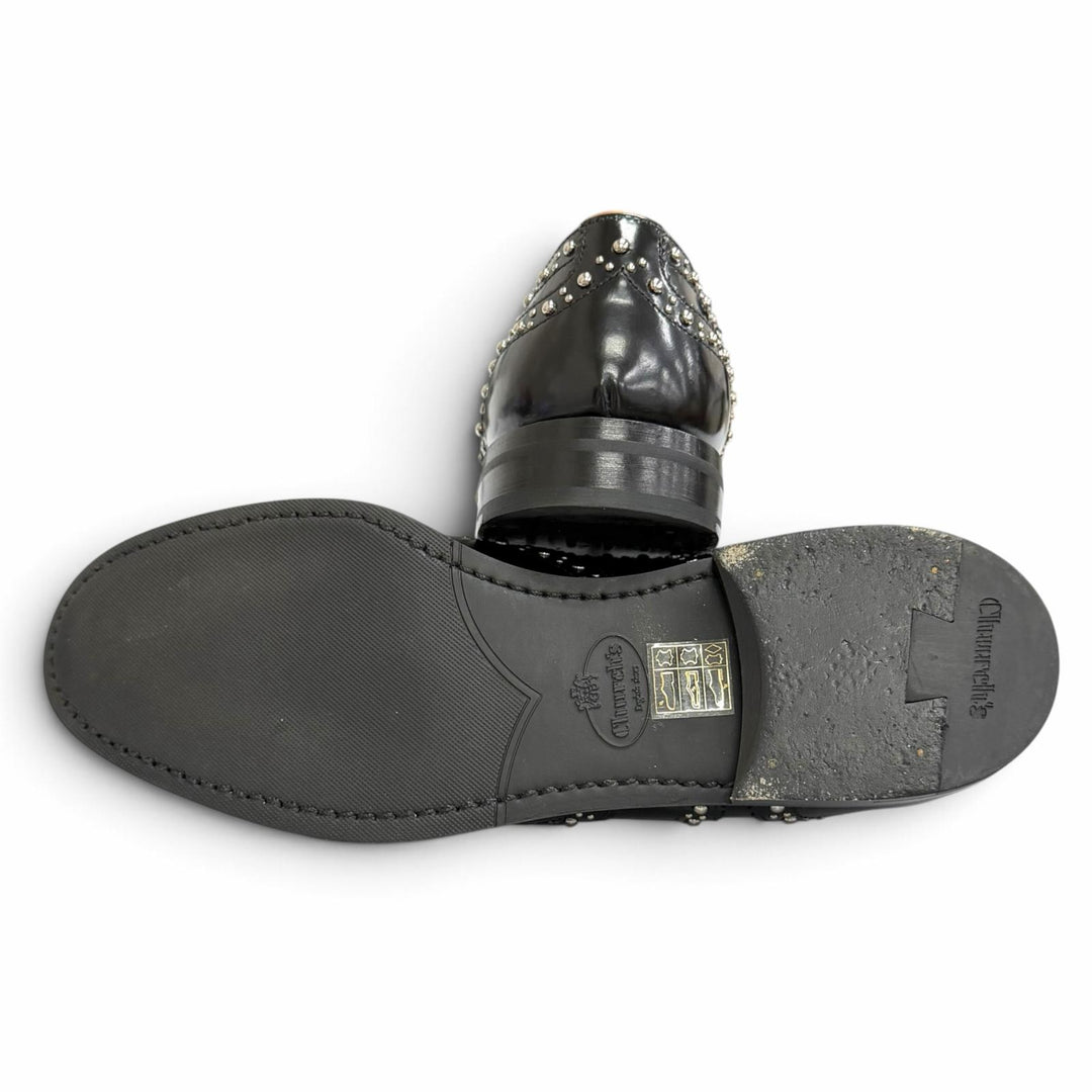Great CHURCH'S Leather shoes BURWOOD MET Studded Polished Binder Calf 36.5