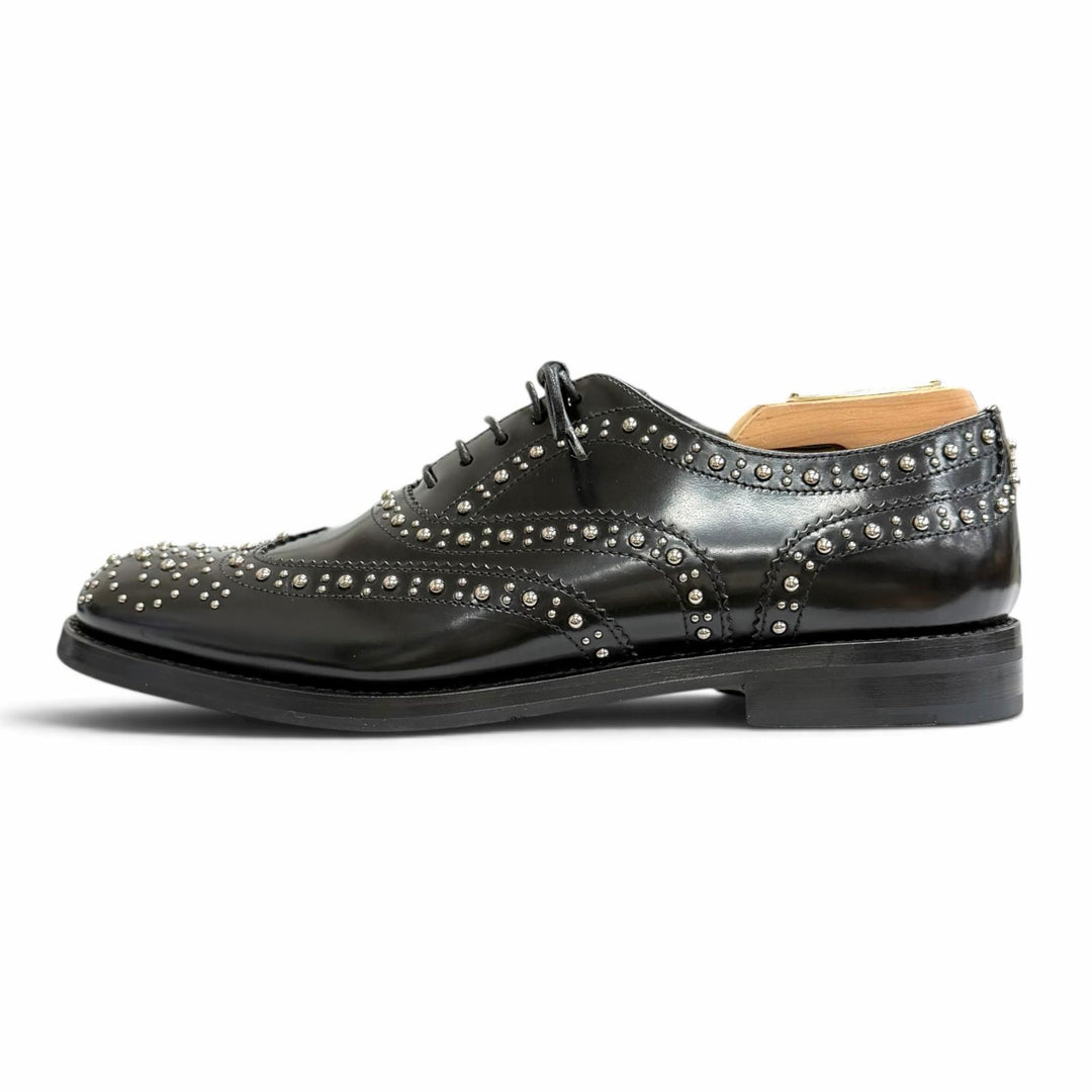 Great CHURCH'S Leather shoes BURWOOD MET Studded Polished Binder Calf 36.5