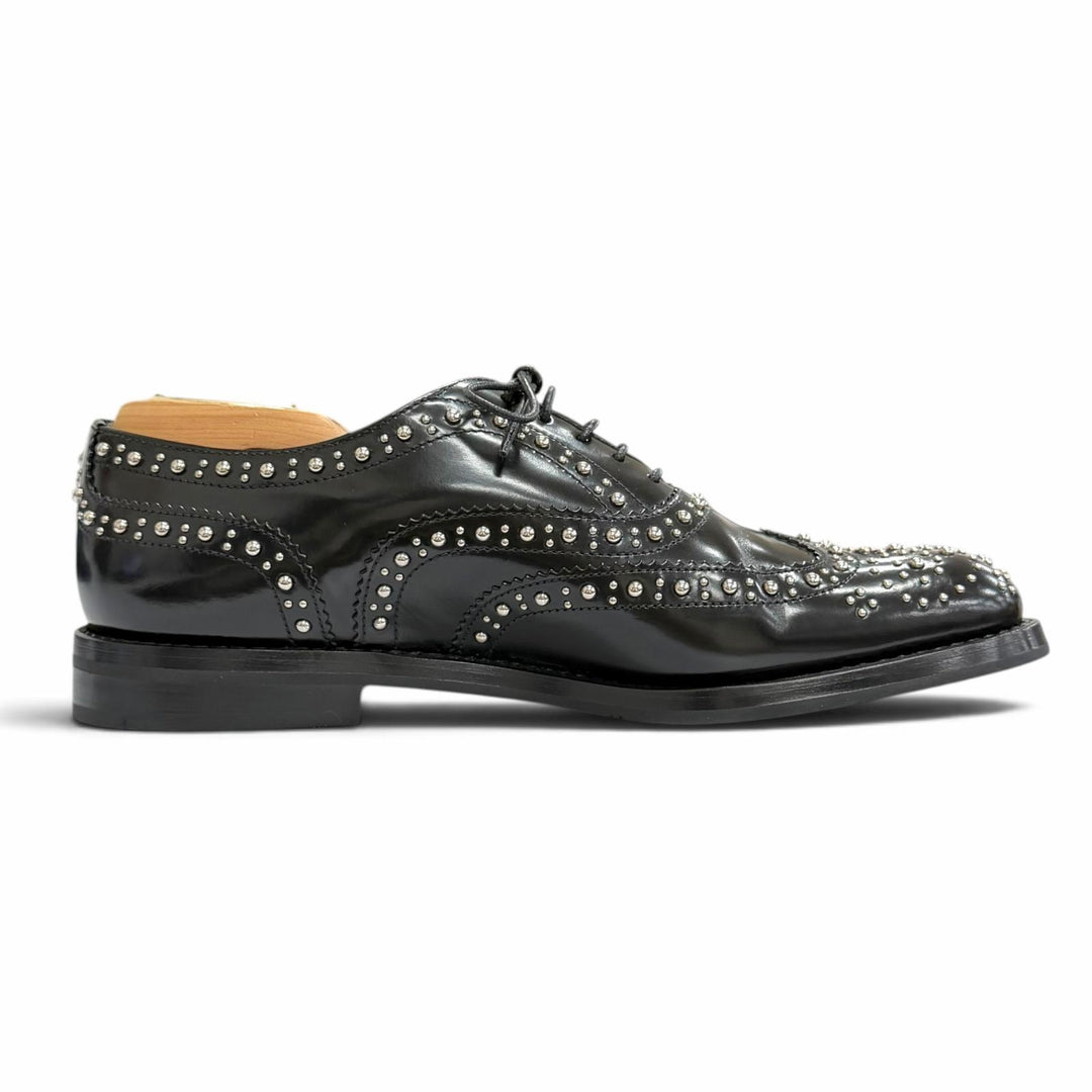 Great CHURCH'S Leather shoes BURWOOD MET Studded Polished Binder Calf 36.5