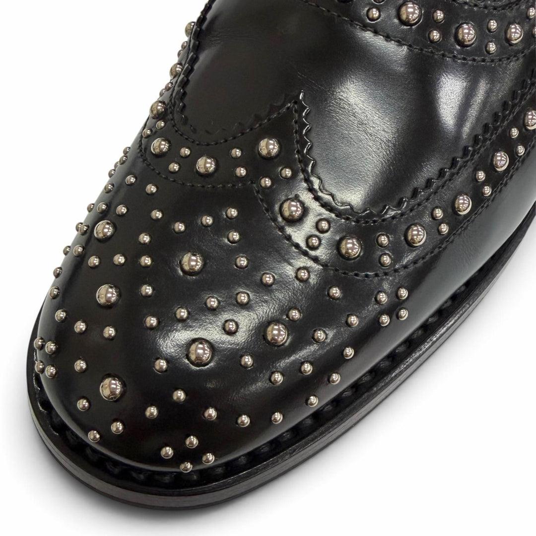 Great CHURCH'S Leather shoes BURWOOD MET Studded Polished Binder Calf 36.5