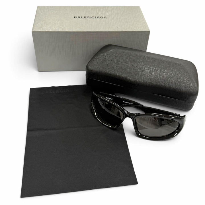 Excellent BALENCIAGA sunglasses SWIFT OVAL Eyewear black mens BB0157S