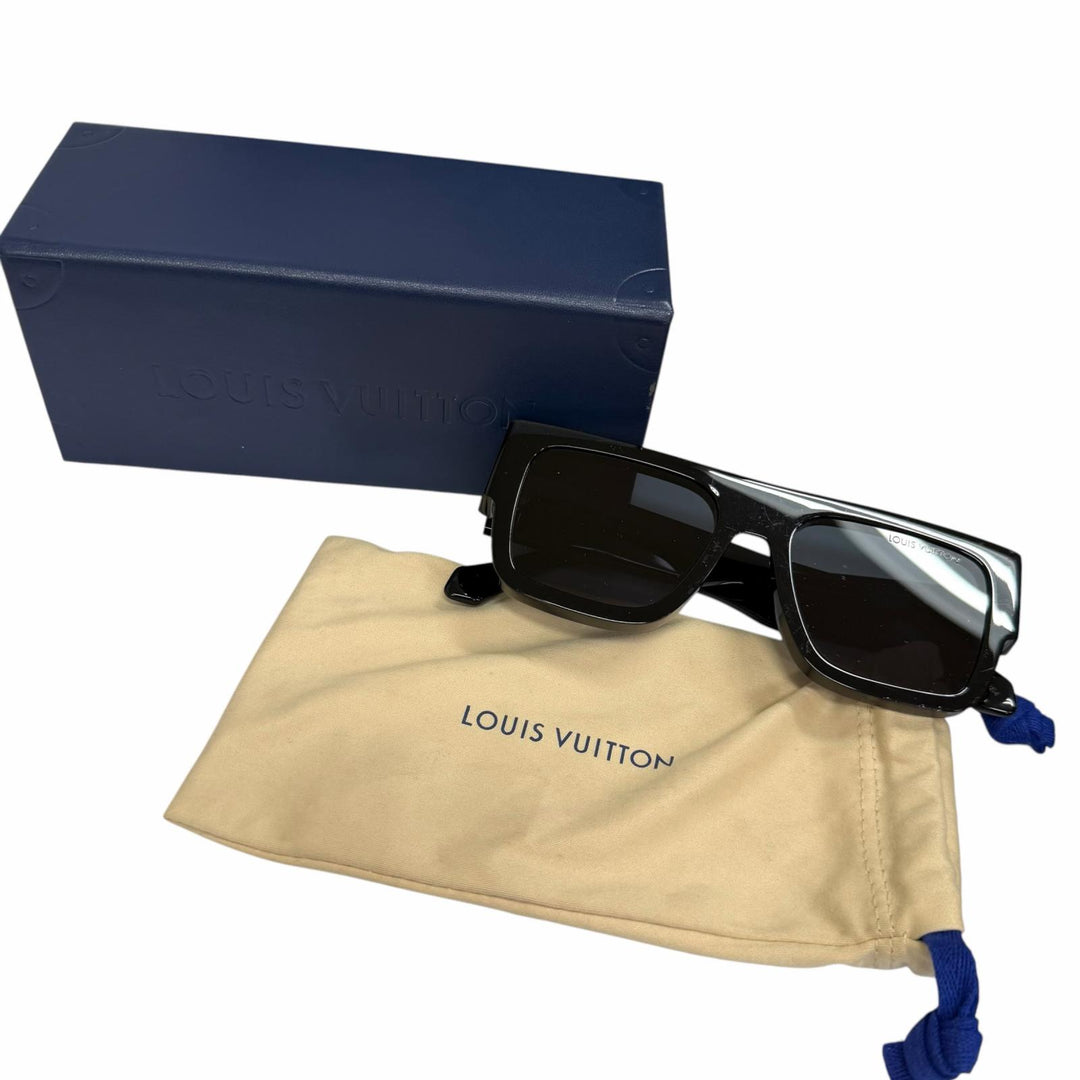 Very Good LOUIS VUITTON sunglasses LV Crash Square black mens Z2125E