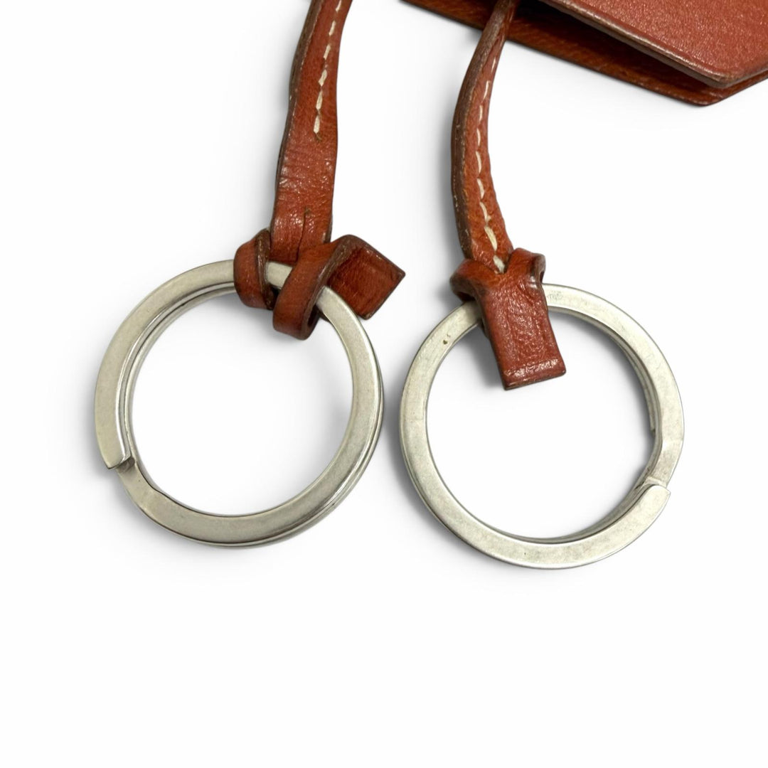 Great HERMES Necklace Margiela era Clochette keyring Brown