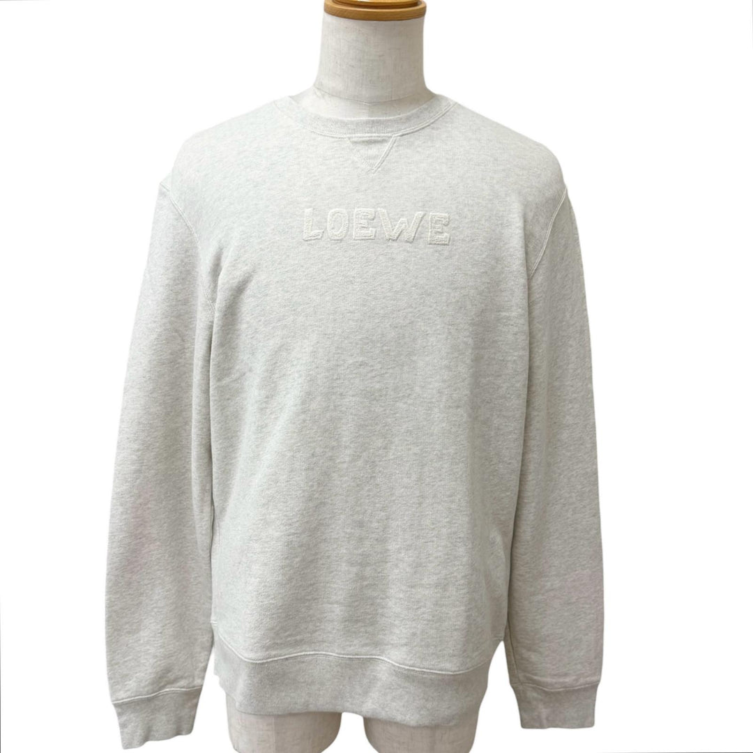 Excellent LOEWE sweat logo embroidery Gray cotton mens M H526Y24J17