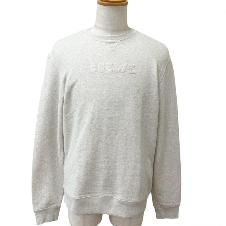 Excellent LOEWE sweat logo embroidery Gray cotton mens M H526Y24J17