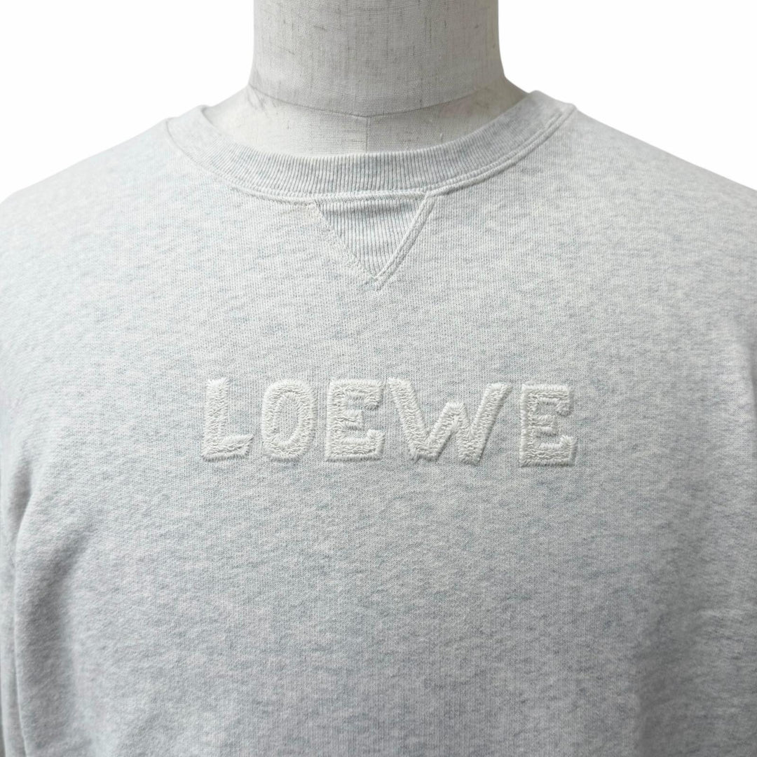 Excellent LOEWE sweat logo embroidery Gray cotton mens M H526Y24J17