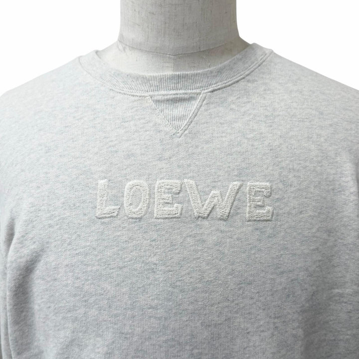 Excellent LOEWE sweat logo embroidery Gray cotton mens M H526Y24J17
