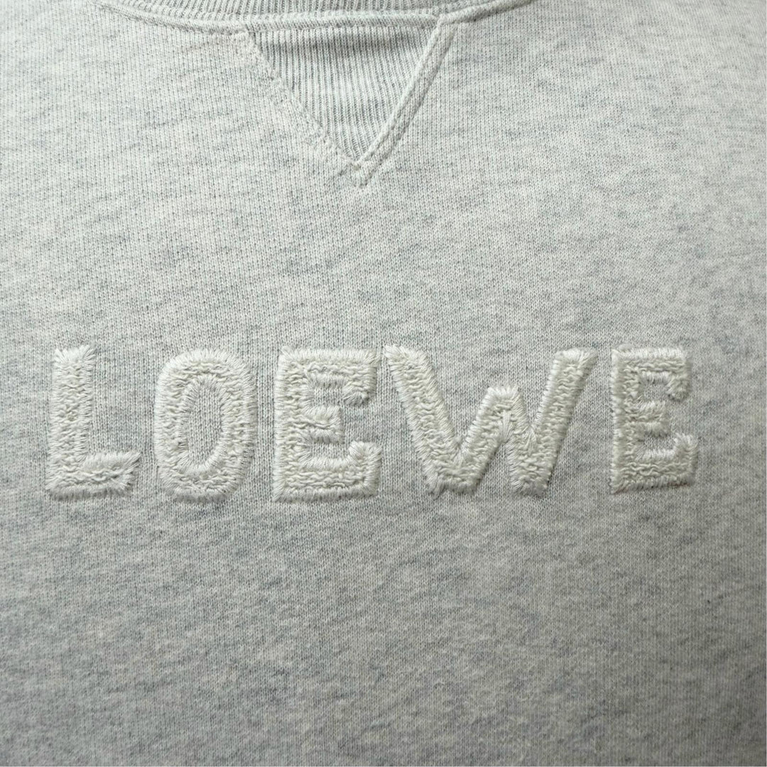 Excellent LOEWE sweat logo embroidery Gray cotton mens M H526Y24J17