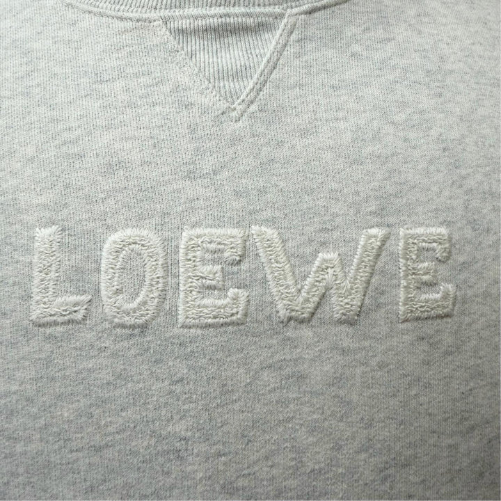 Excellent LOEWE sweat logo embroidery Gray cotton mens M H526Y24J17