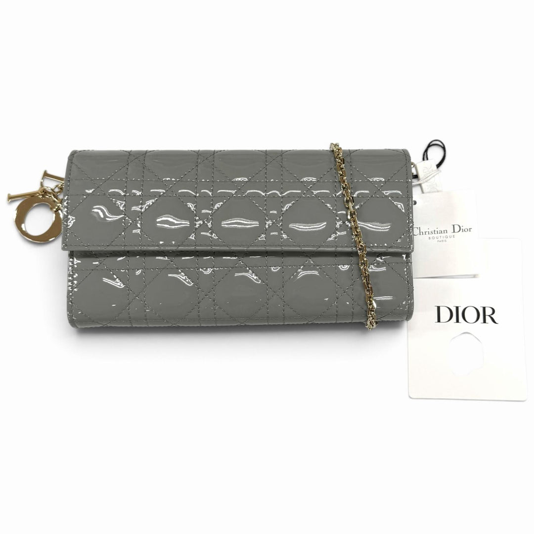 Pristine Christian Dior Purse Lady Dior Cannage Chain Leather Wallet S0020OVRB