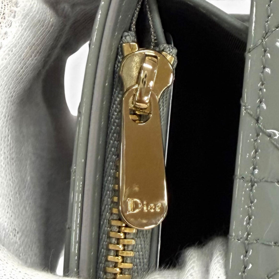 Pristine Christian Dior Purse Lady Dior Cannage Chain Leather Wallet S0020OVRB