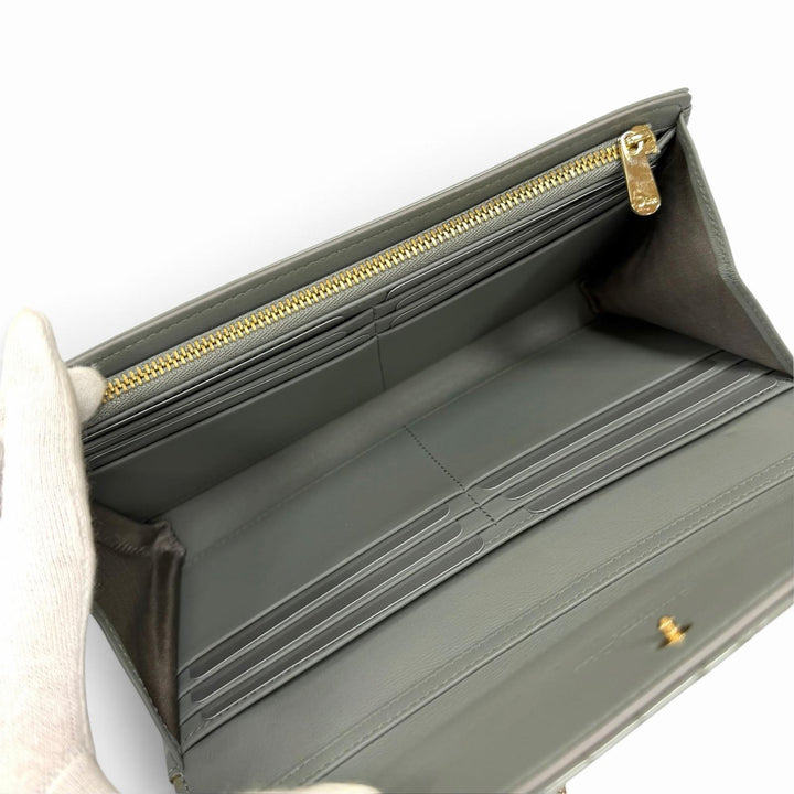 Pristine Christian Dior Purse Lady Dior Cannage Chain Leather Wallet S0020OVRB
