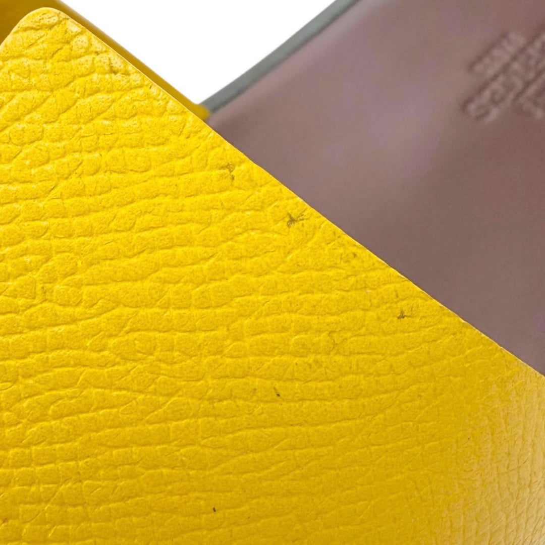 Great HERMES Sandals Izmir H logo slippers yellow leather mens 43 221824