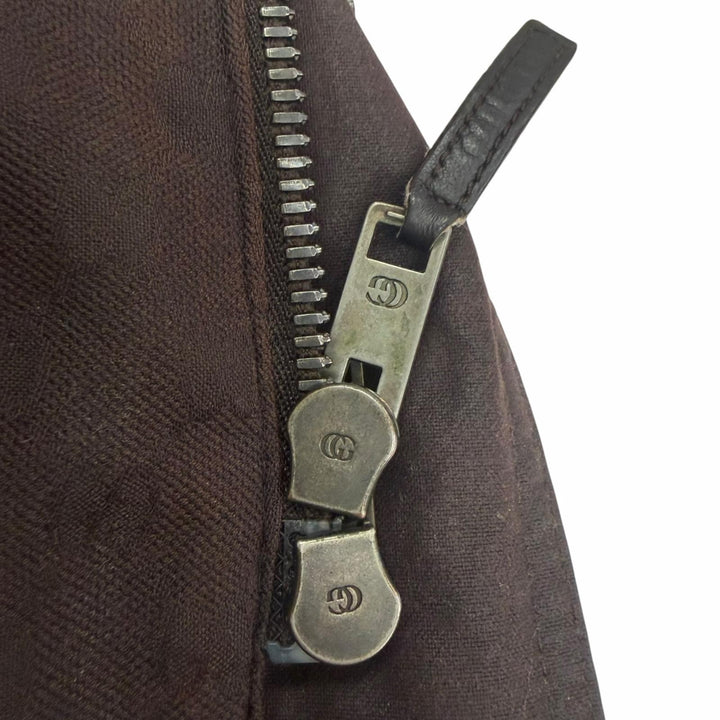 Great GUCCI Jacket Rare Tom Ford era oiled leather Brown cotton mens 44