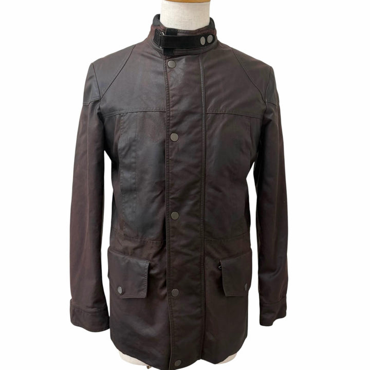 Great GUCCI Jacket Rare Tom Ford era oiled leather Brown cotton mens 44