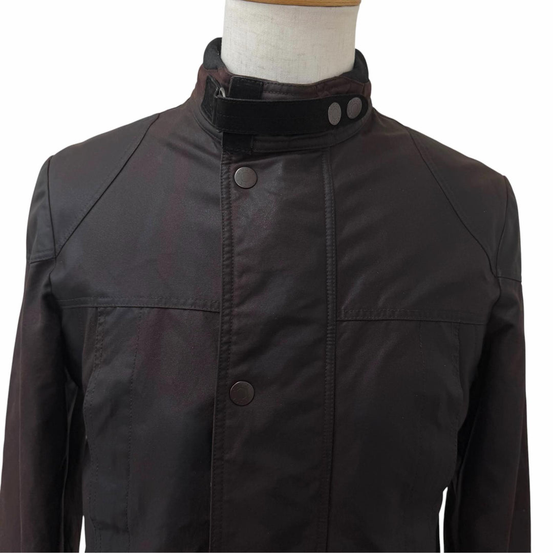 Great GUCCI Jacket Rare Tom Ford era oiled leather Brown cotton mens 44