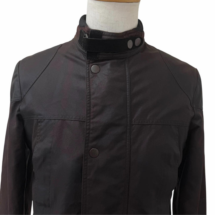 Great GUCCI Jacket Rare Tom Ford era oiled leather Brown cotton mens 44