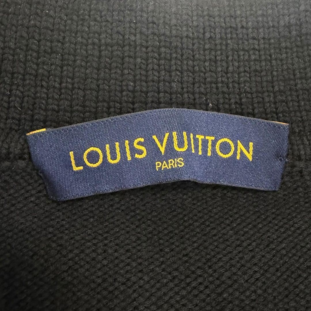 Excellent LOUIS VUITTON NBA cardigan Back LV logo black Nylon mens M